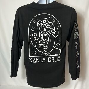 Santa Cruz Skateboards Black Long Sleeve T-shirt Mens Size Medium Graphics Skate
